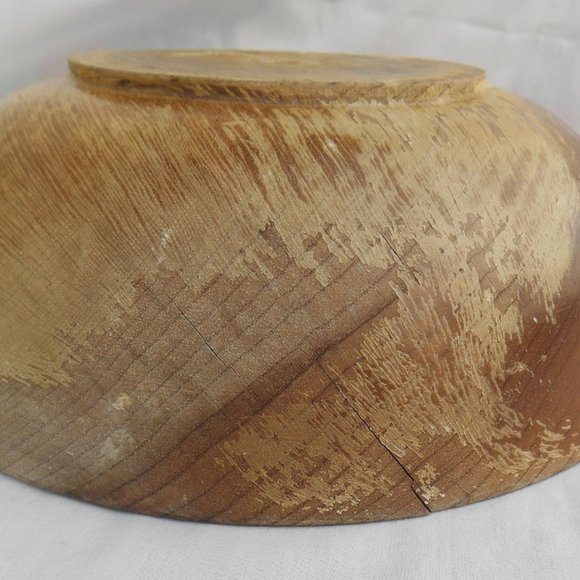Vintage Wooden Mixing Bowl, 10 inch dia 2.5 deep - Picture 6 of 8